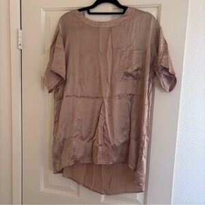 100% Silk Pajama shorts/short sleeve Set